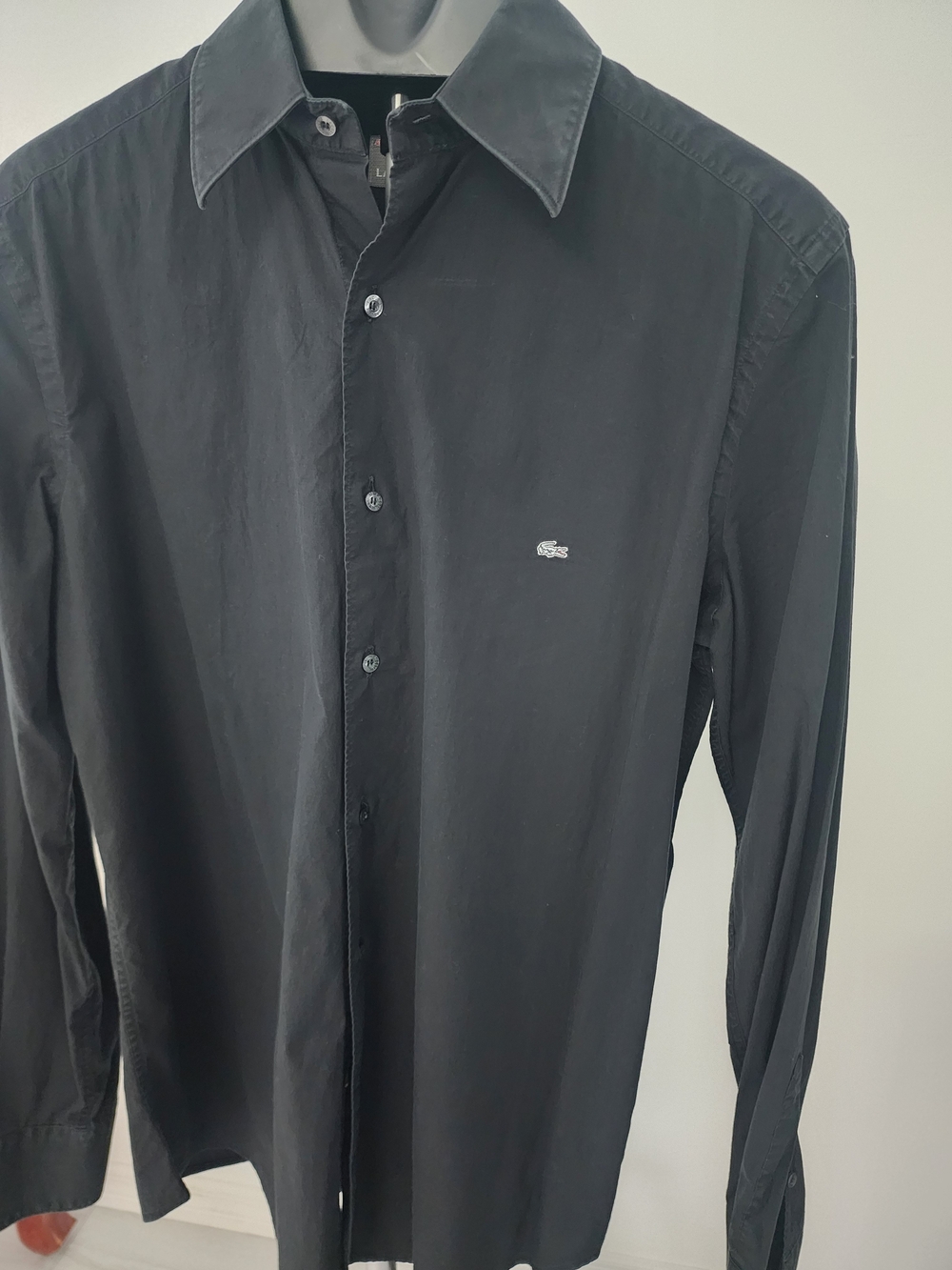 Lacoste Men's Black Long-Sleeve Button-Down Shirt